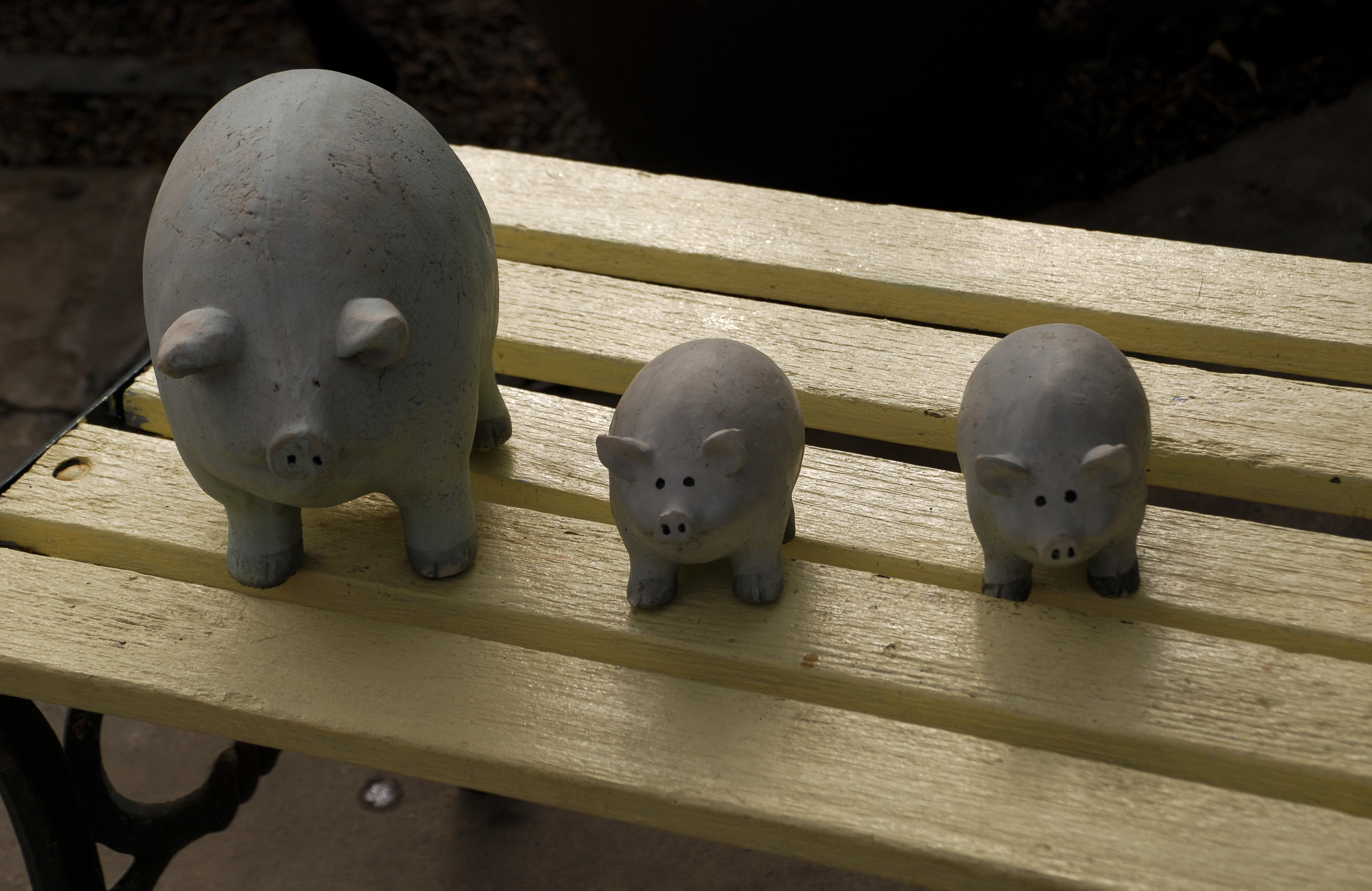 photo of clay pigs