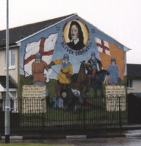 Oliver Cromwell, Protestant Loyalist 1599 - 1658 Belfast Mural photo taken 2006